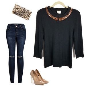 KATE SPADE | Live Colorfully Black Sweater L